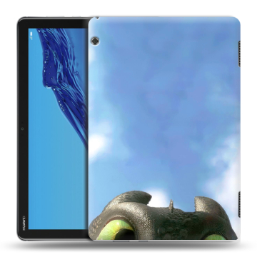 Силиконовый противоударный чехол на Huawei MediaPad T5 с принтом Как приручить дракона