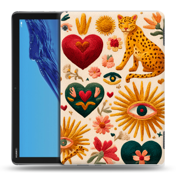 Силиконовый противоударный чехол на Huawei MediaPad T5 с принтом Модный принт