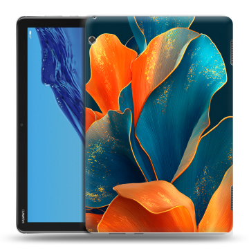 Силиконовый противоударный чехол на Huawei MediaPad T5 с принтом Цветы