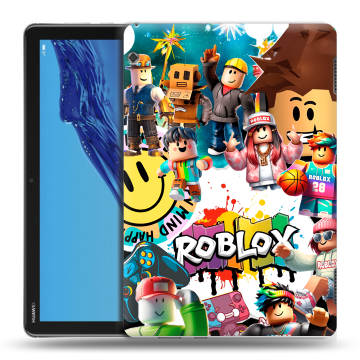 Силиконовый противоударный чехол на Huawei MediaPad T5 с принтом Roblox Роблокс Силиконовый противоударный чехол на Huawei MediaPad T5 с принтом Roblox Роблокс