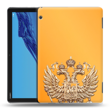 Силиконовый противоударный чехол на Huawei MediaPad T5 с принтом Герб Флаг России