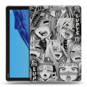 Силиконовый противоударный чехол на Huawei MediaPad T5 с принтом Ahegao Ахегао Аниме
