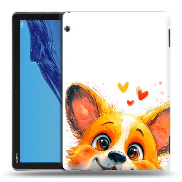 Силиконовый противоударный чехол на Huawei MediaPad T5 с принтом корги