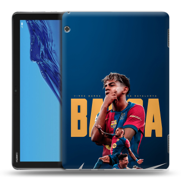 Силиконовый противоударный чехол на Huawei MediaPad T5 с принтом Барселона Barca Yamal 