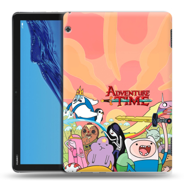 Силиконовый противоударный чехол на Huawei MediaPad T5 с принтом Adventure time Время приключений