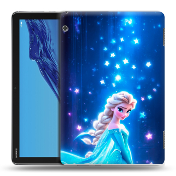 Силиконовый противоударный чехол на Huawei MediaPad T5 с принтом Холодное сердце Frozen