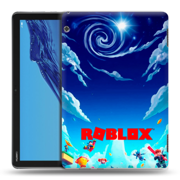 Силиконовый противоударный чехол на Huawei MediaPad T5 с принтом Roblox Роблокс