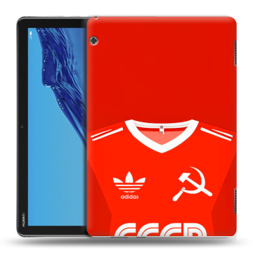 Силиконовый противоударный чехол на Huawei MediaPad T5 с принтом Флаг Герб СССР