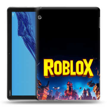 Силиконовый противоударный чехол на Huawei MediaPad T5 с принтом Roblox Роблокс