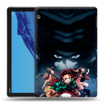 Силиконовый противоударный чехол на Huawei MediaPad T5 с принтом Demon Slayer Клинок рассекающий демонов