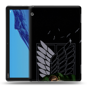 Силиконовый противоударный чехол на Huawei MediaPad T5 с принтом Атака титанов