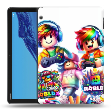 Силиконовый противоударный чехол на Huawei MediaPad T5 с принтом Roblox Роблокс