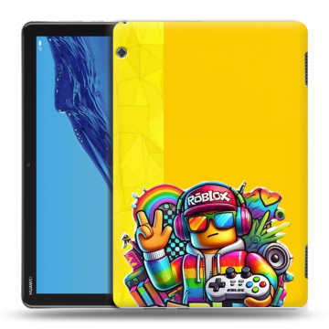 Силиконовый противоударный чехол на Huawei MediaPad T5 с принтом Roblox Роблокс