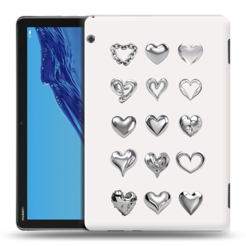 Силиконовый противоударный чехол на Huawei MediaPad T5 с принтом Y2K сердечки