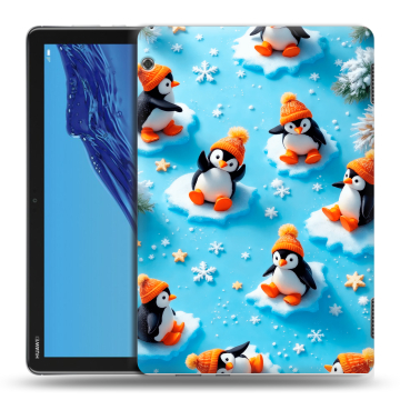 Силиконовый противоударный чехол на Huawei MediaPad T5 с принтом Новый год