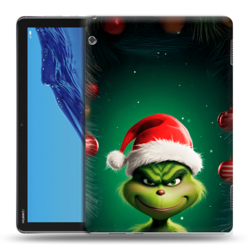 Силиконовый противоударный чехол на Huawei MediaPad T5 с принтом Гринч Новый год Рождество