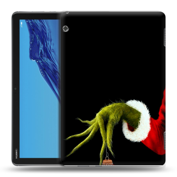 Силиконовый противоударный чехол на Huawei MediaPad T5 с принтом Новый год Гринч