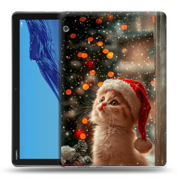 Силиконовый противоударный чехол на Huawei MediaPad T5 с принтом Новый год