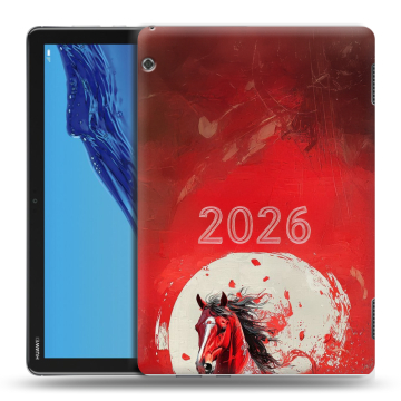 Силиконовый противоударный чехол на Huawei MediaPad T5 с принтом Новый год