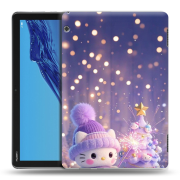 Силиконовый противоударный чехол на Huawei MediaPad T5 с принтом Новый год Силиконовый противоударный чехол на Huawei MediaPad T5 с принтом Новый год