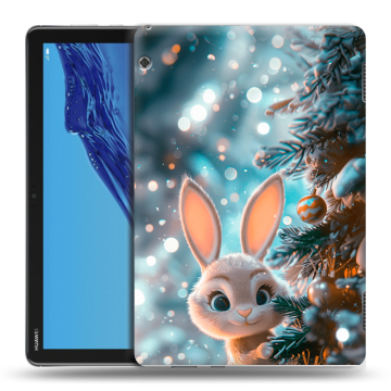 Силиконовый противоударный чехол на Huawei MediaPad T5 с принтом Новый год Силиконовый противоударный чехол на Huawei MediaPad T5 с принтом Новый год