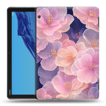 Силиконовый противоударный чехол на Huawei MediaPad T5 с принтом женский