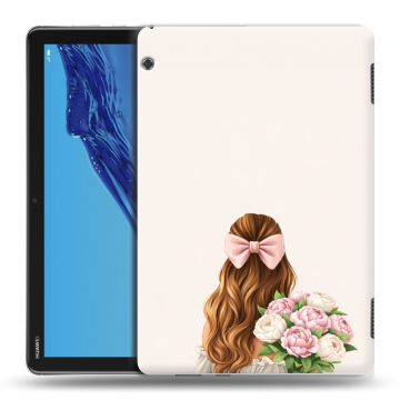 Силиконовый противоударный чехол на Huawei MediaPad T5 с принтом женский