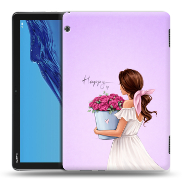 Силиконовый противоударный чехол на Huawei MediaPad T5 с принтом женский
