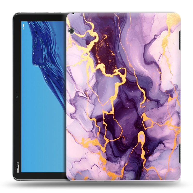 Силиконовый противоударный чехол на Huawei MediaPad T5 с принтом Мрамор Силиконовый противоударный чехол на Huawei MediaPad T5 с принтом Мрамор