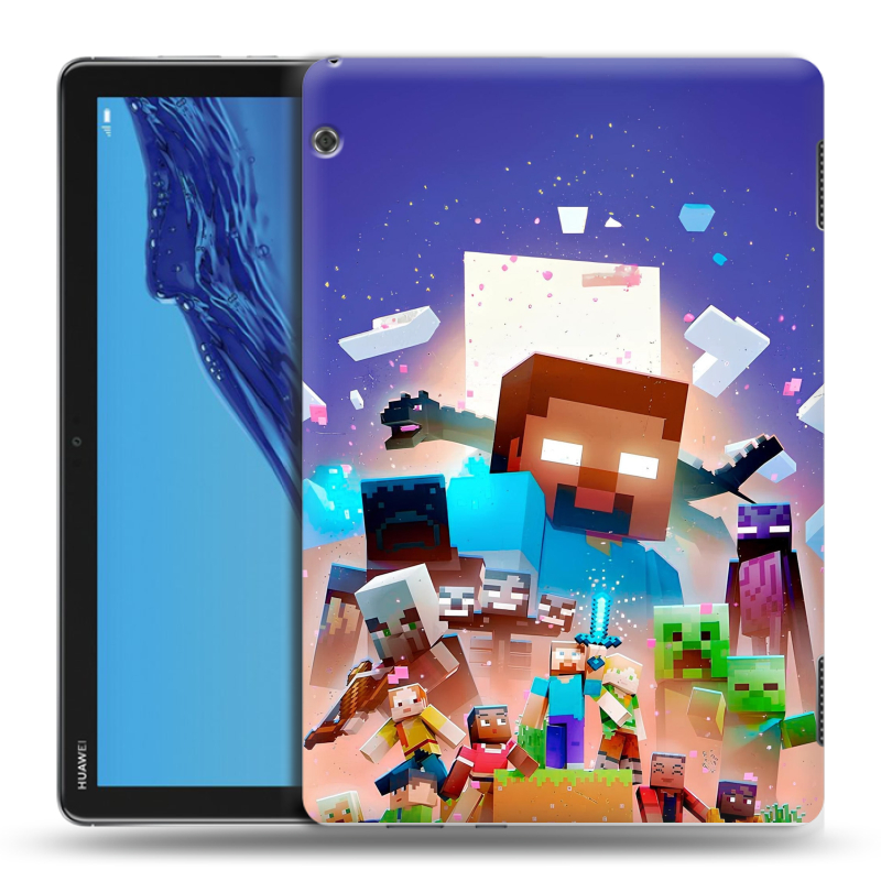 Силиконовый противоударный чехол на Huawei MediaPad T5 с принтом Майнкрафт Minecraft Силиконовый противоударный чехол на Huawei MediaPad T5 с принтом Майнкрафт Minecraft