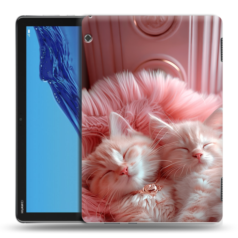 Силиконовый противоударный чехол на Huawei MediaPad T5 с принтом котята котики Силиконовый противоударный чехол на Huawei MediaPad T5 с принтом котята котики