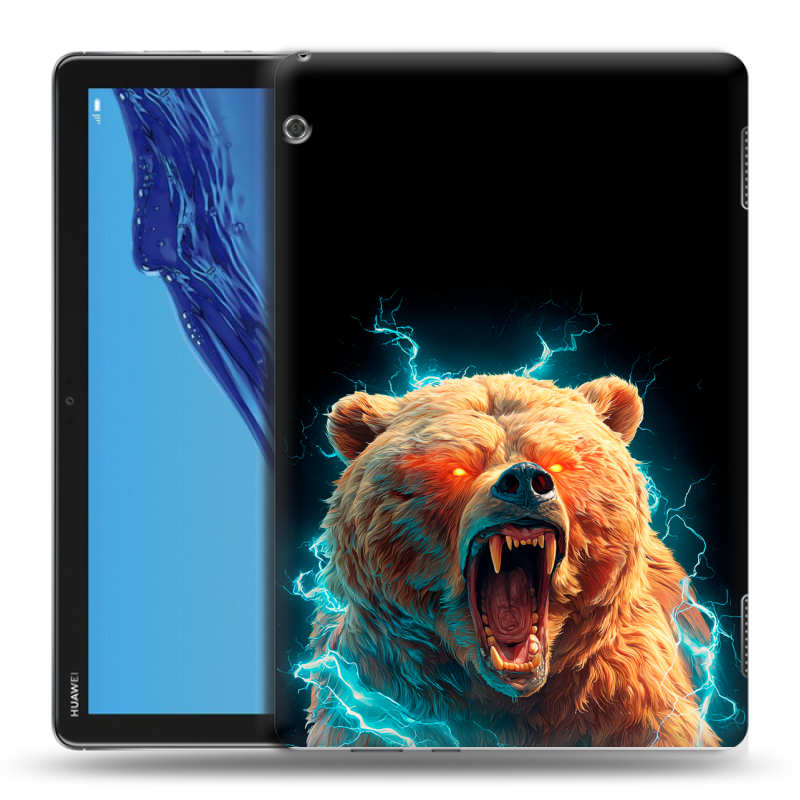 Силиконовый противоударный чехол на Huawei MediaPad T5 с принтом Медведь Силиконовый противоударный чехол на Huawei MediaPad T5 с принтом Медведь
