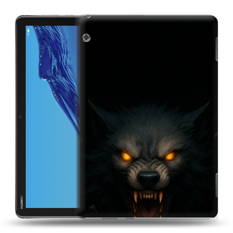 Силиконовый противоударный чехол на Huawei MediaPad T5 с принтом Волк Силиконовый противоударный чехол на Huawei MediaPad T5 с принтом Волк