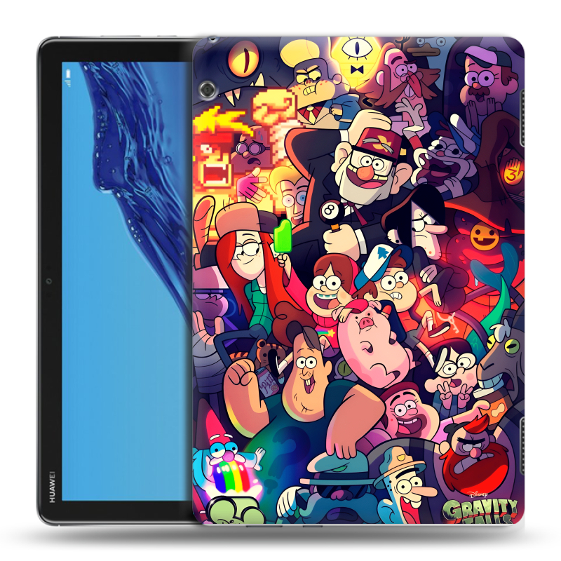 Силиконовый противоударный чехол на Huawei MediaPad T5 с принтом Gravity Falls Гравити Фолз Силиконовый противоударный чехол на Huawei MediaPad T5 с принтом Gravity Falls Гравити Фолз