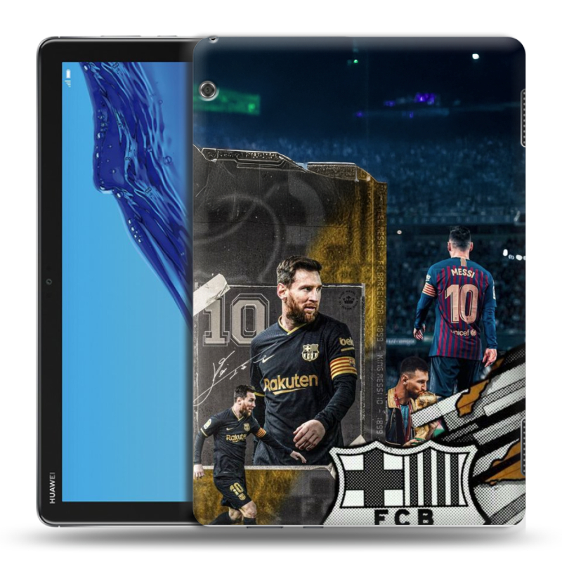 Силиконовый противоударный чехол на Huawei MediaPad T5 с принтом Messi Barcelona Силиконовый противоударный чехол на Huawei MediaPad T5 с принтом Messi Barcelona