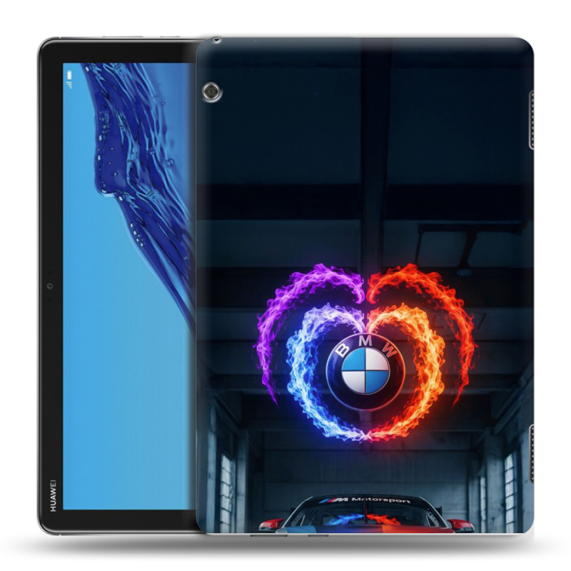 Силиконовый противоударный чехол на Huawei MediaPad T5 с принтом BMW БМВ Силиконовый противоударный чехол на Huawei MediaPad T5 с принтом BMW БМВ