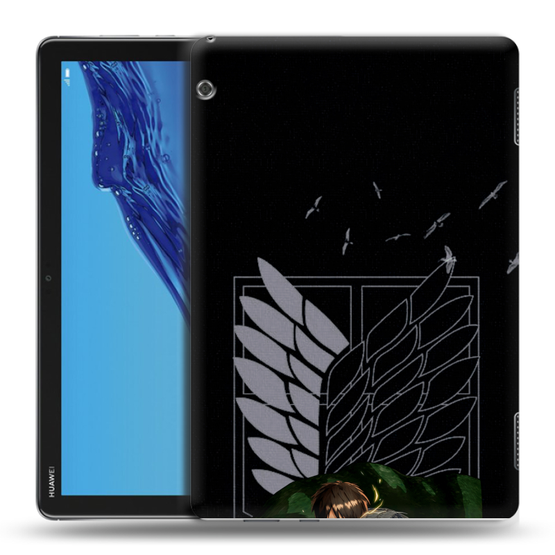 Силиконовый противоударный чехол на Huawei MediaPad T5 с принтом Атака титанов Силиконовый противоударный чехол на Huawei MediaPad T5 с принтом Атака титанов
