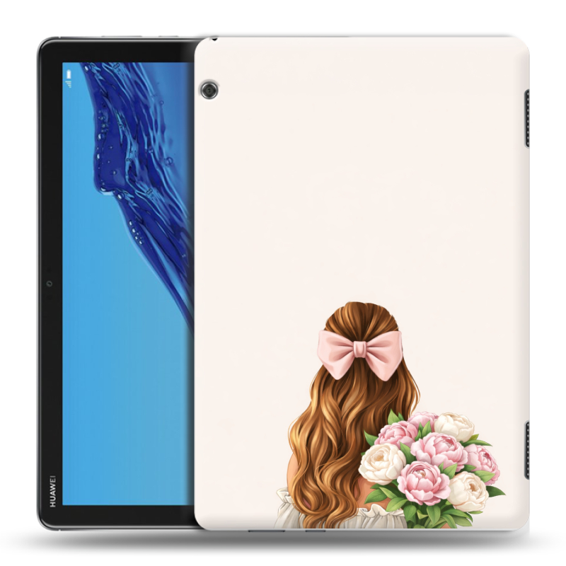 Силиконовый противоударный чехол на Huawei MediaPad T5 с принтом женский Силиконовый противоударный чехол на Huawei MediaPad T5 с принтом женский
