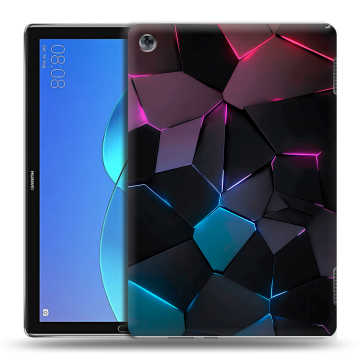 Силиконовый чехол на планшета Huawei MediaPad M5 Lite с принтом Геометрия неона Силиконовый чехол на планшета Huawei MediaPad M5 Lite с принтом Геометрия неона