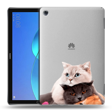Силиконовый чехол на планшета Huawei MediaPad M5 Lite с принтом Кошки Силиконовый чехол на планшета Huawei MediaPad M5 Lite с принтом Кошки