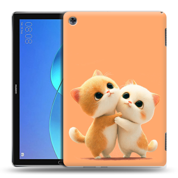 Силиконовый чехол на планшета Huawei MediaPad M5 Lite с принтом Милые котики Силиконовый чехол на планшета Huawei MediaPad M5 Lite с принтом Милые котики