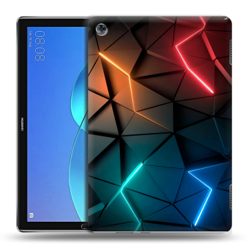Силиконовый чехол на планшета Huawei MediaPad M5 Lite с принтом Абстракция неон Силиконовый чехол на планшета Huawei MediaPad M5 Lite с принтом Абстракция неон