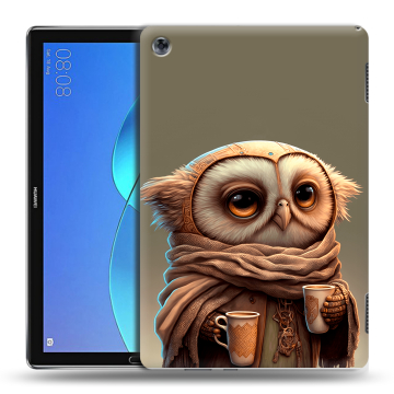 Силиконовый чехол на планшета Huawei MediaPad M5 Lite с принтом Сова Силиконовый чехол на планшета Huawei MediaPad M5 Lite с принтом Сова