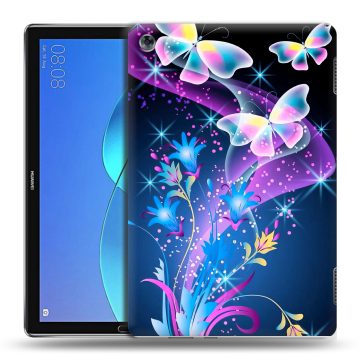 Силиконовый чехол на Huawei MediaPad M5 Lite с принтом Бабочки