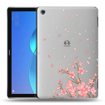 Силиконовый чехол на Huawei MediaPad M5 Lite с принтом Ветка сакуры