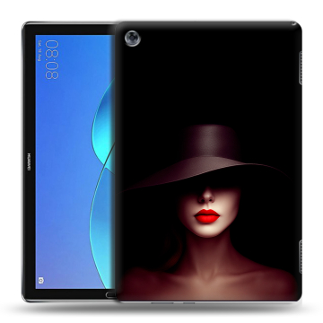 Силиконовый чехол на Huawei MediaPad M5 Lite с принтом Девушка в шляпе