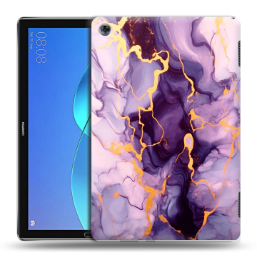 Силиконовый чехол на Huawei MediaPad M5 Lite с принтом Мрамор