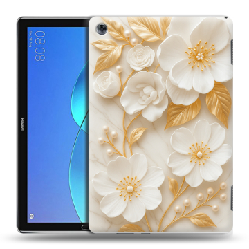 Силиконовый чехол на Huawei MediaPad M5 Lite с принтом Цветы