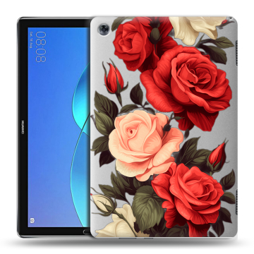 Силиконовый чехол на Huawei MediaPad M5 Lite с принтом Розы