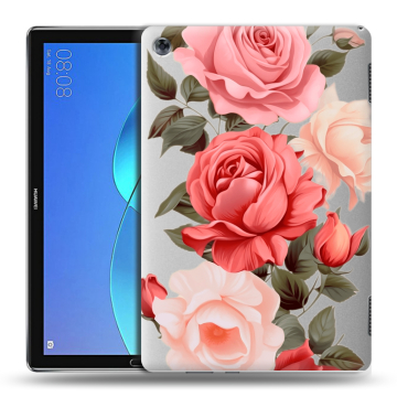 Силиконовый чехол на Huawei MediaPad M5 Lite с принтом Розы
